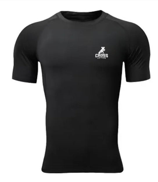 Black Short sleeve compression shirt for men