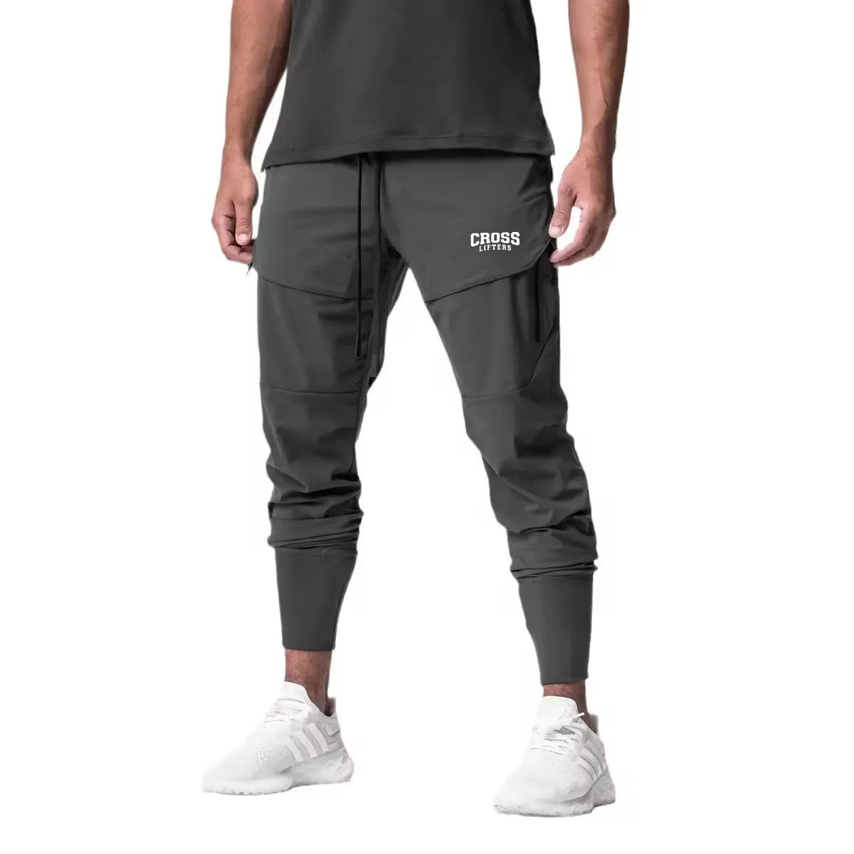 Cross Lifters sport pants in gray and black