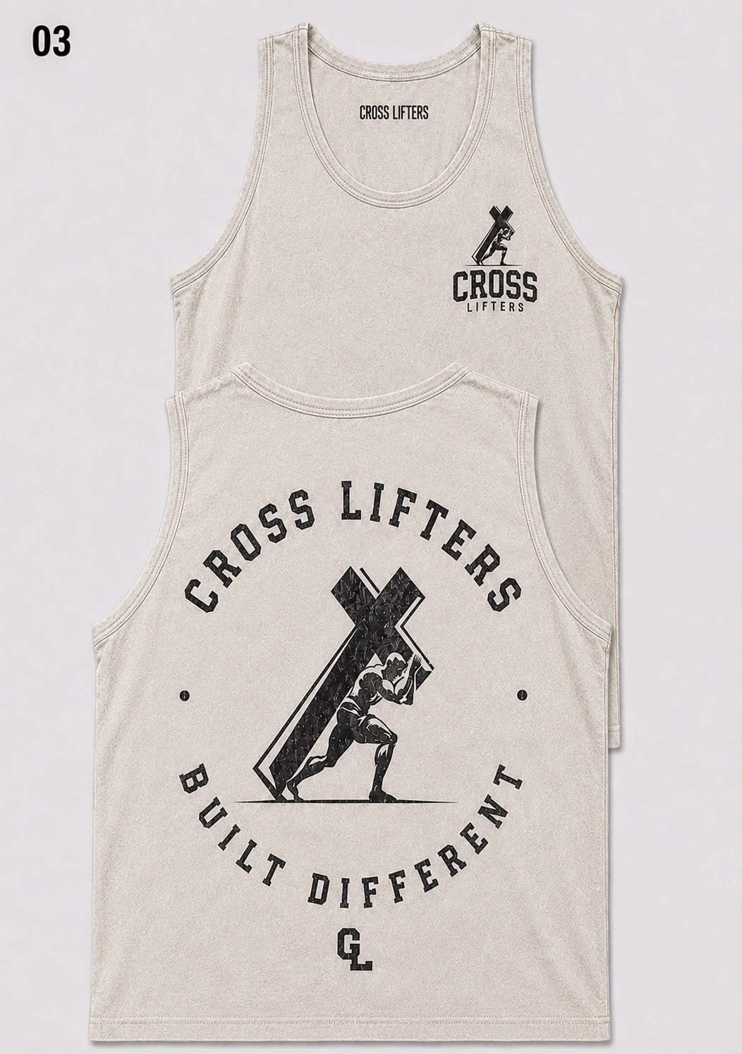 Cross Lifters Biege Tanks Top